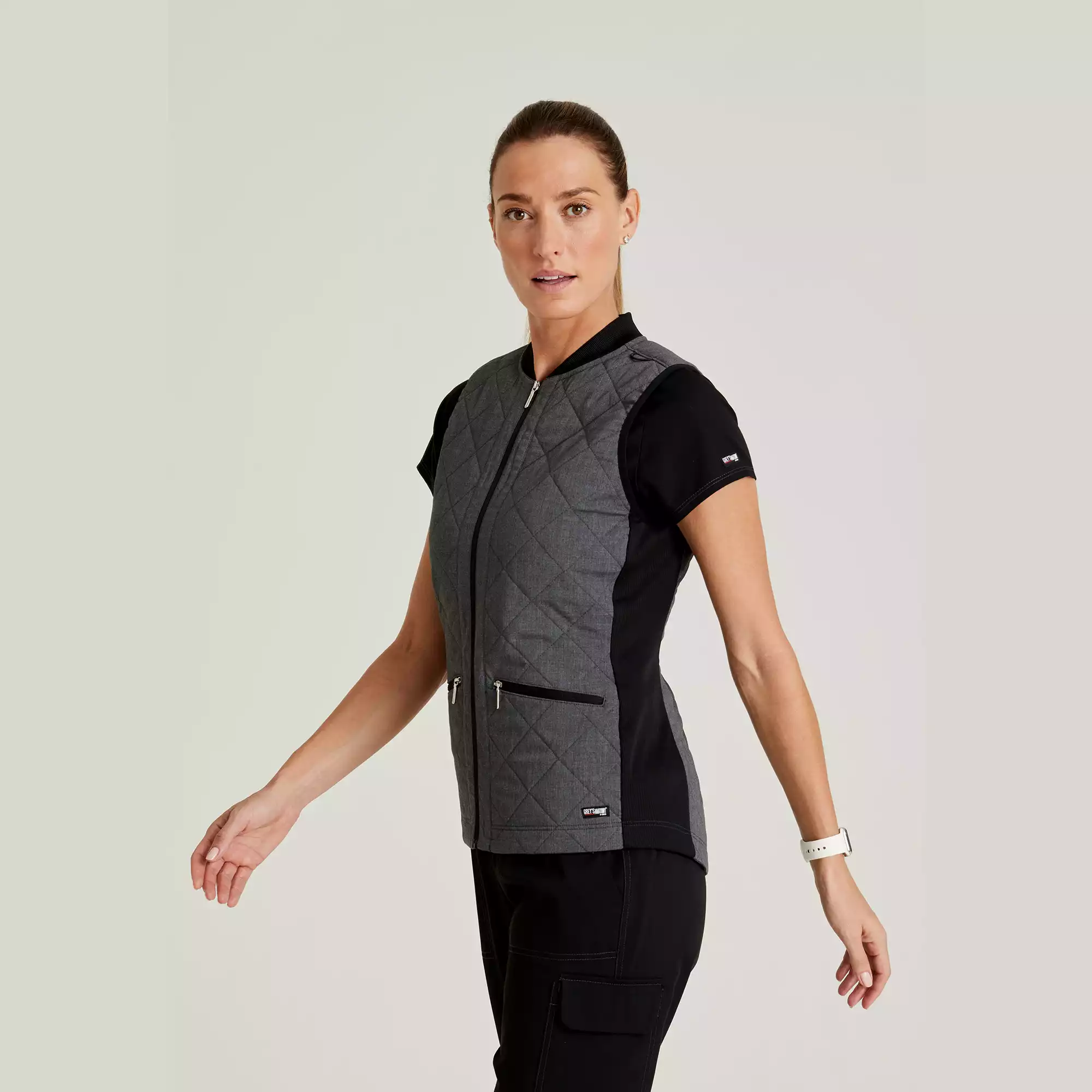 Greys-Anatomy-Spandex-Stretch-Womens-2-Pocket-Two-Toned-Quilted-Vest-GRSV845-Black-Two-Tone-03.webp