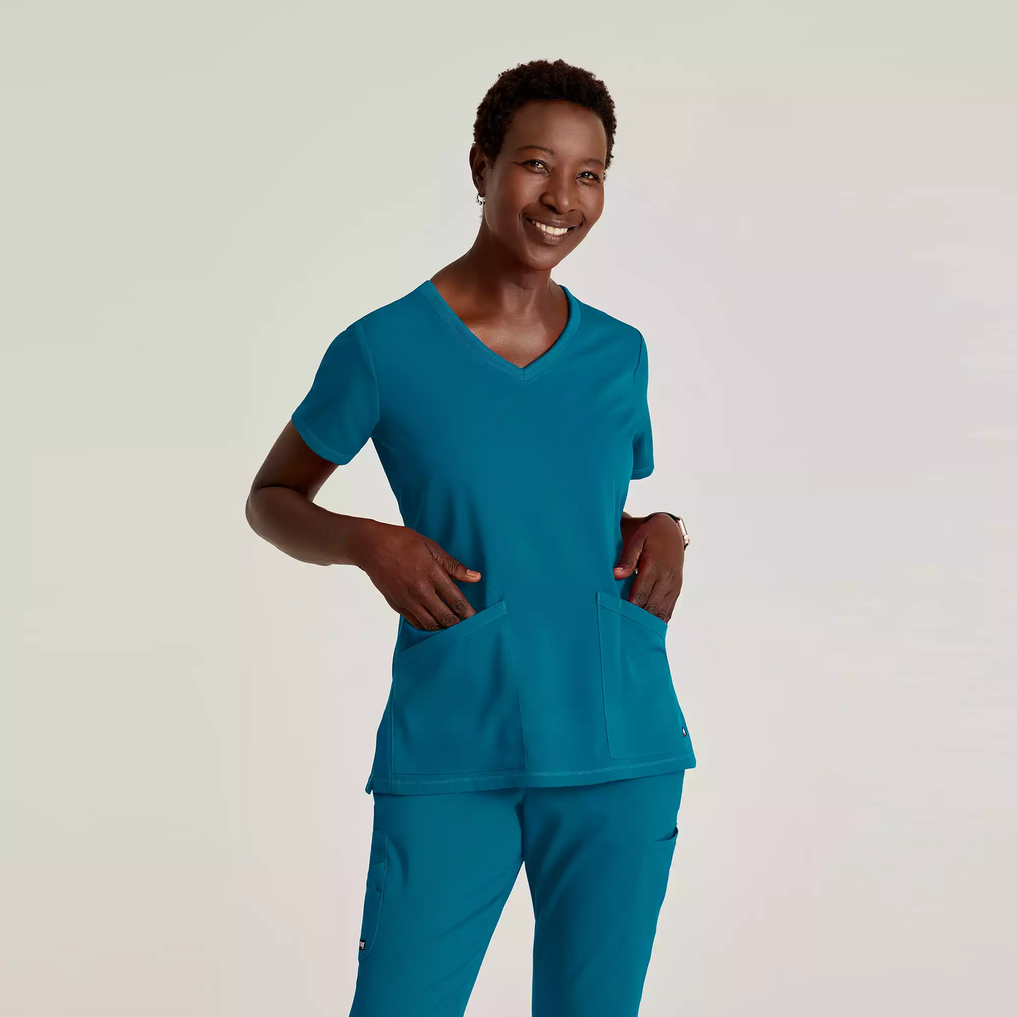 Womens-V-Neck-Antimicrobial-Scrub-Top-GRST045-Bahama-01.webp