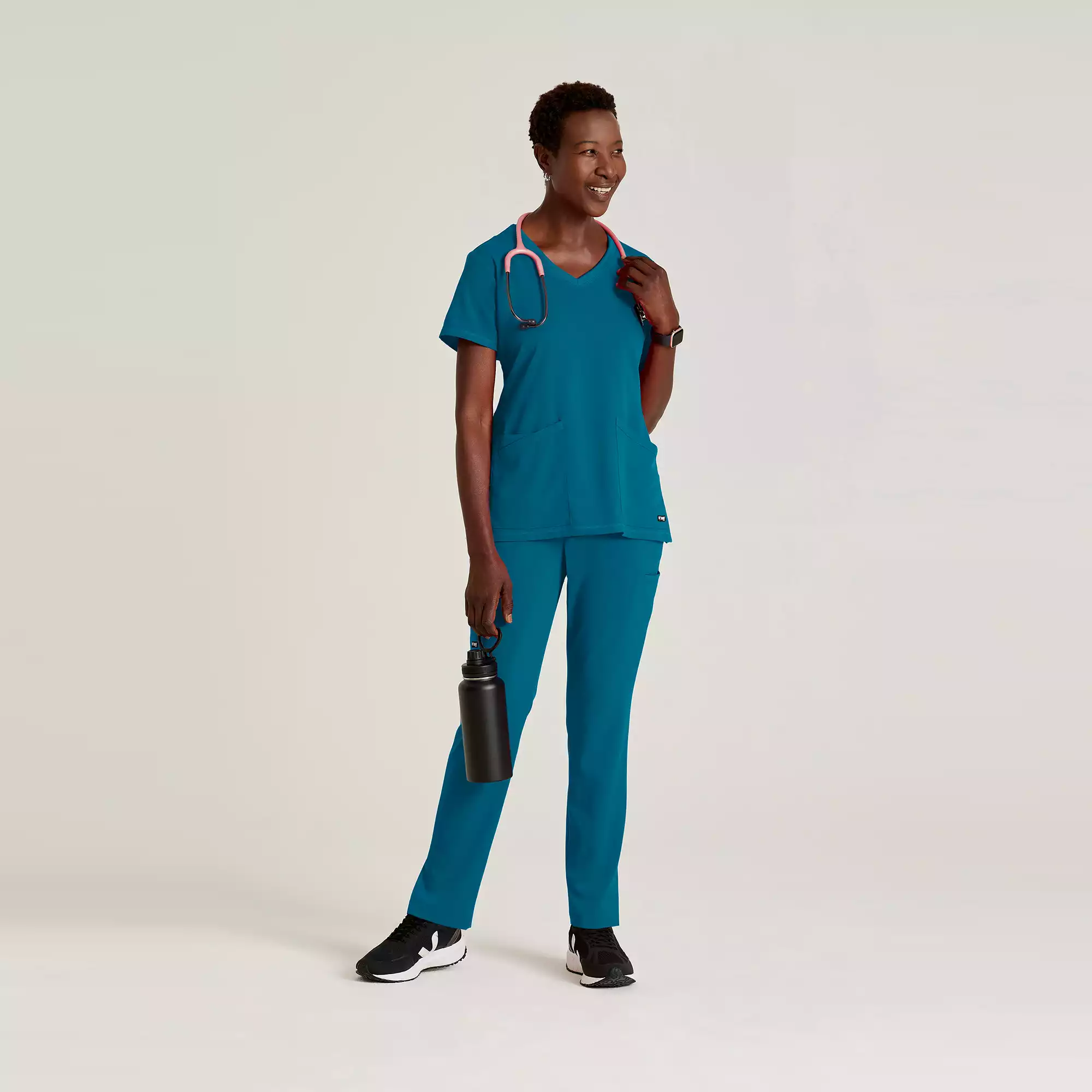 Womens-V-Neck-Antimicrobial-Scrub-Top-GRST045-Bahama-02.webp