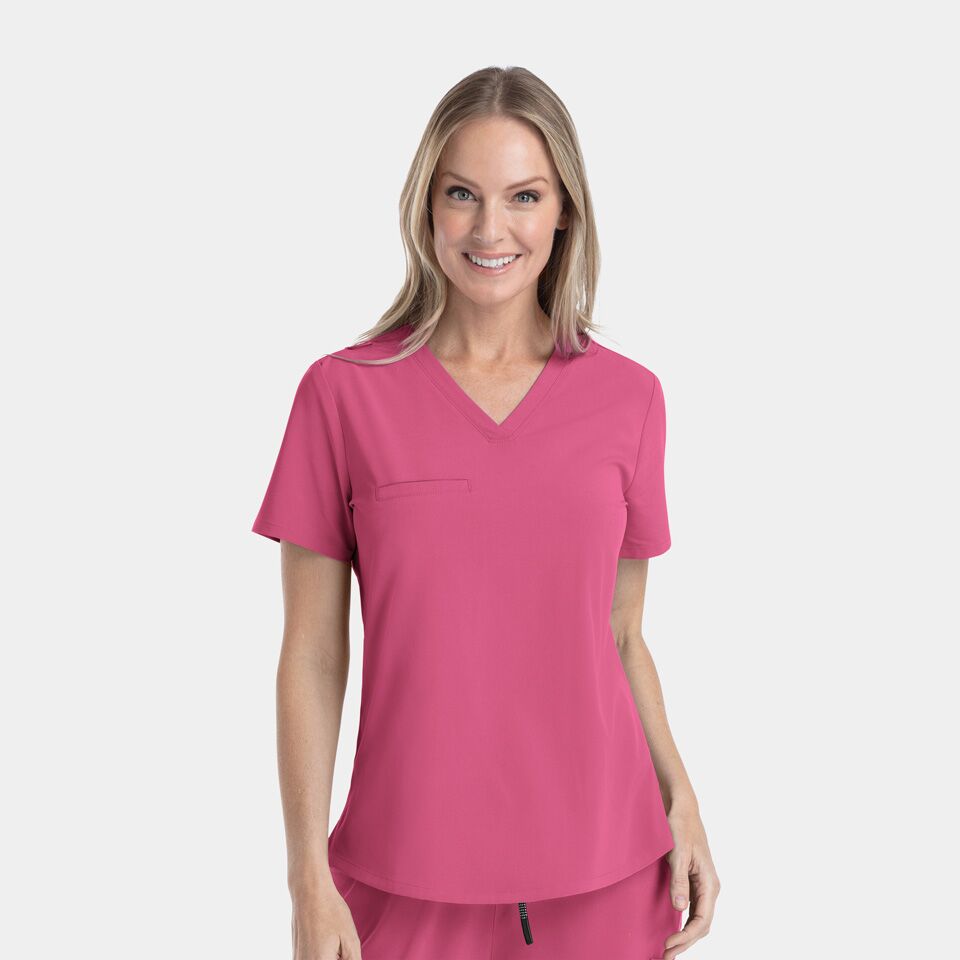 Epic-by-IRG_4803-WomensTuckInTop-ShockingPink-SHPK-01-IRG-Scrubs