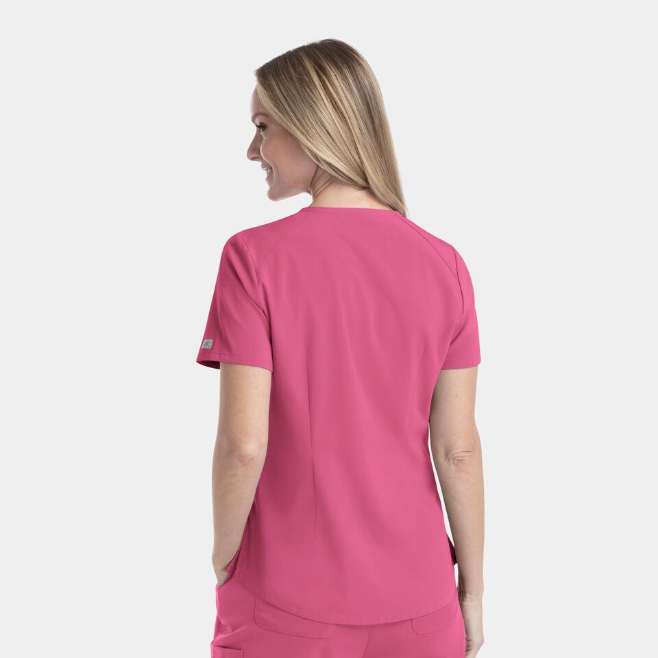 Epic-by-IRG_4803-WomensTuckInTop-ShockingPink-SHPK-02-IRG-Scrubs