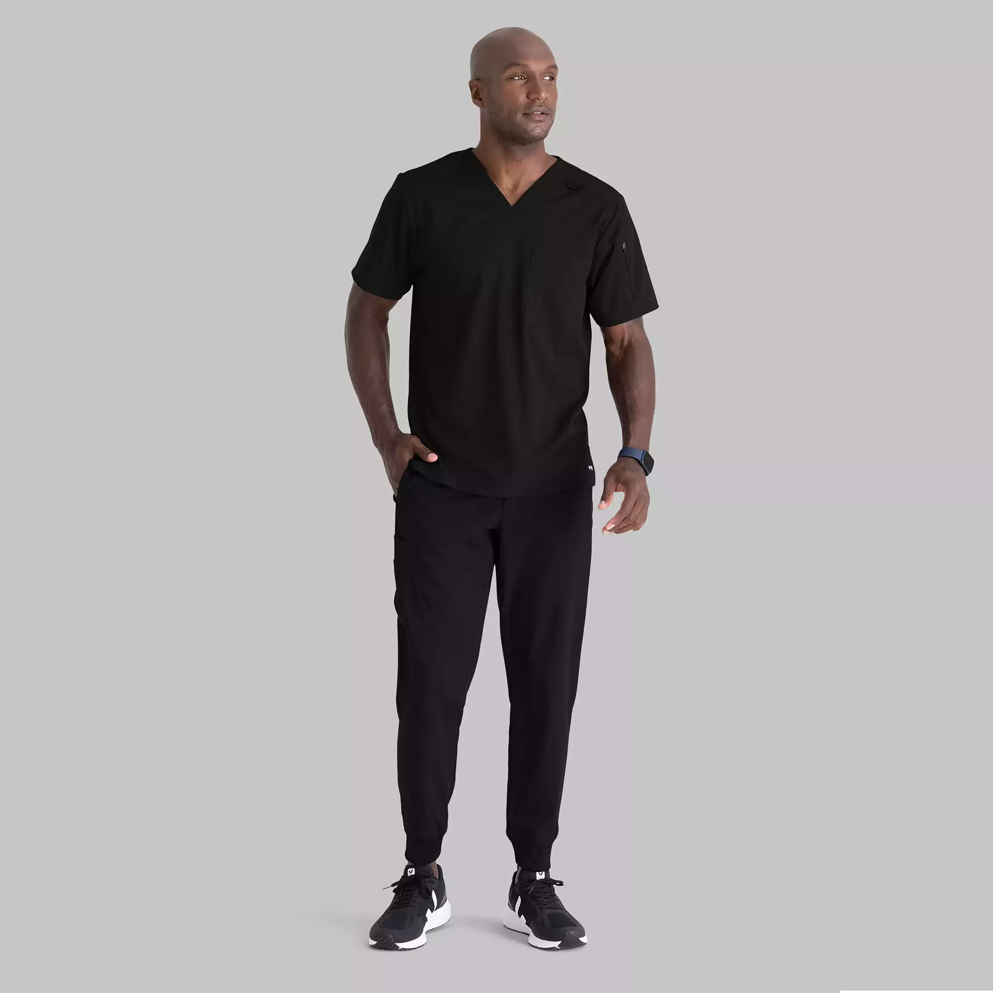 Mens-Zip-Fly-5-Pocket-Jogger-Scrub-Pant-GRSP550-Black-02.webp Mens Zip Fly 5 Pocket Jogger Scrub Pant GRSP550 Black 02