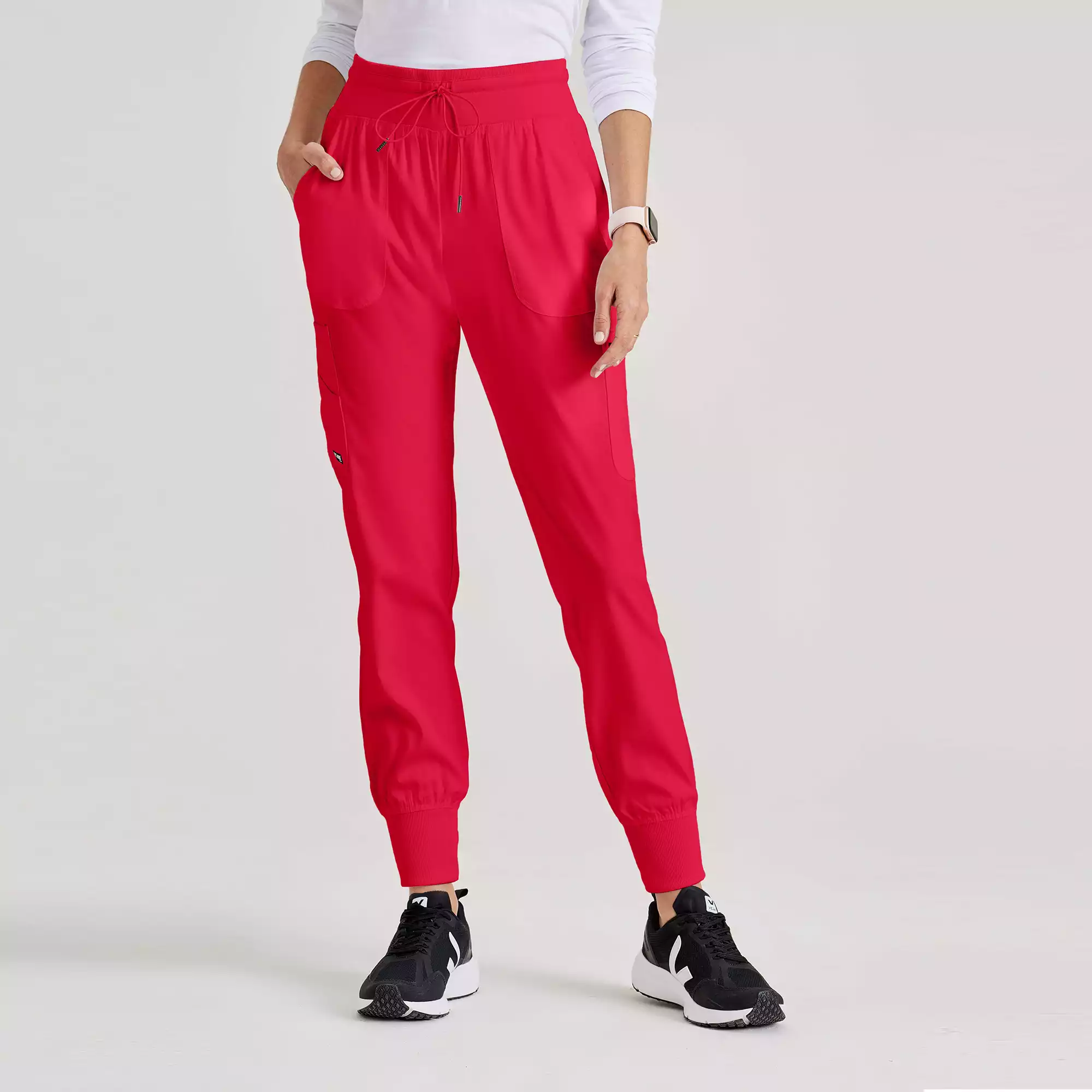 Womens-Double-Cargo-Jogger-Scrub-Pants-with-Elastic-Waistband-GRSP527-Scarlet-Red-01.webp Womens Double Cargo Jogger Scrub Pants with Elastic Waistband GRSP527 Scarlet Red 01