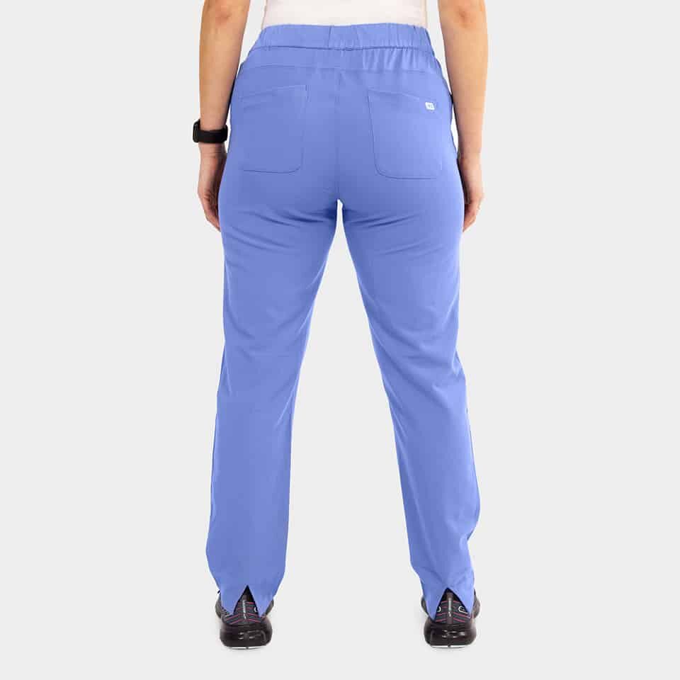 Elite-by-IRG_3852-WomensSportyDoubleV-NeckTop-7801-WomensHalfKnitTaperedLegPant-3811-WomensSidePocketJacket-CeilBlue-CBL-02-IRG-Scrubs-.jpg