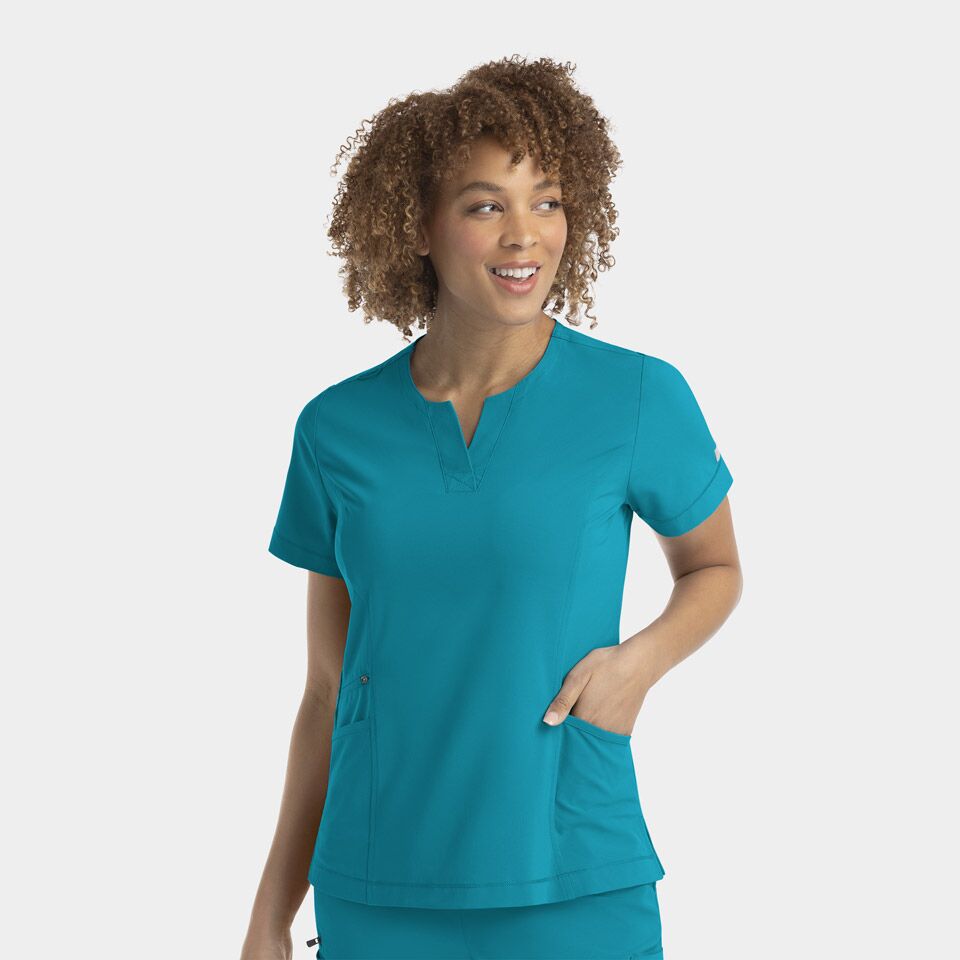 Epic-by-IRG_4802-WomensNotchedNeckTop-Teal-TEL-01-IRG-Scrubs