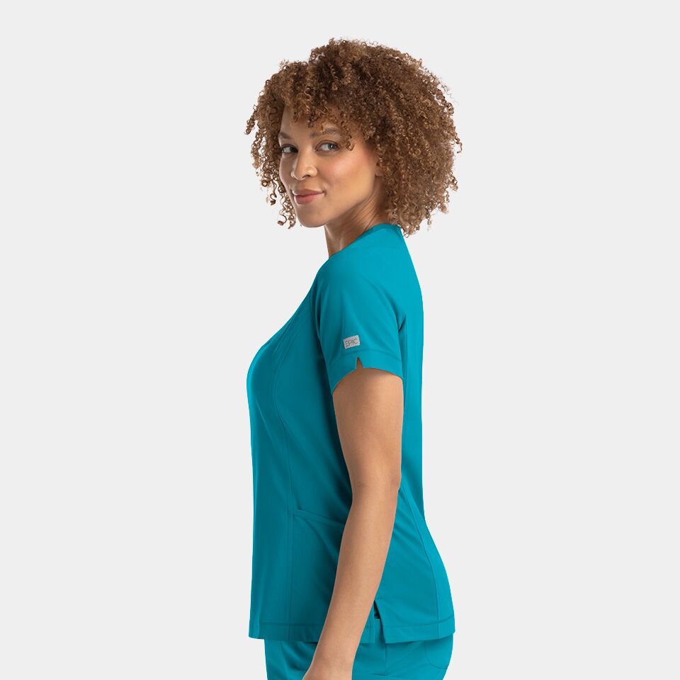 Epic-by-IRG_4802-WomensNotchedNeckTop-Teal-TEL-05-IRG-Scrubs