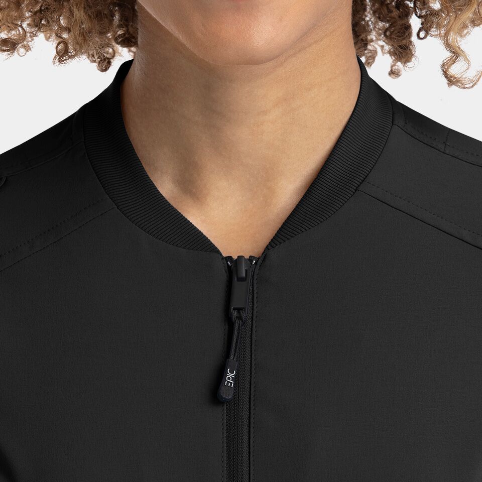 Epic-by-IRG_4812-WomensZipJacket-Black-BLK-03-IRG-Scrubs