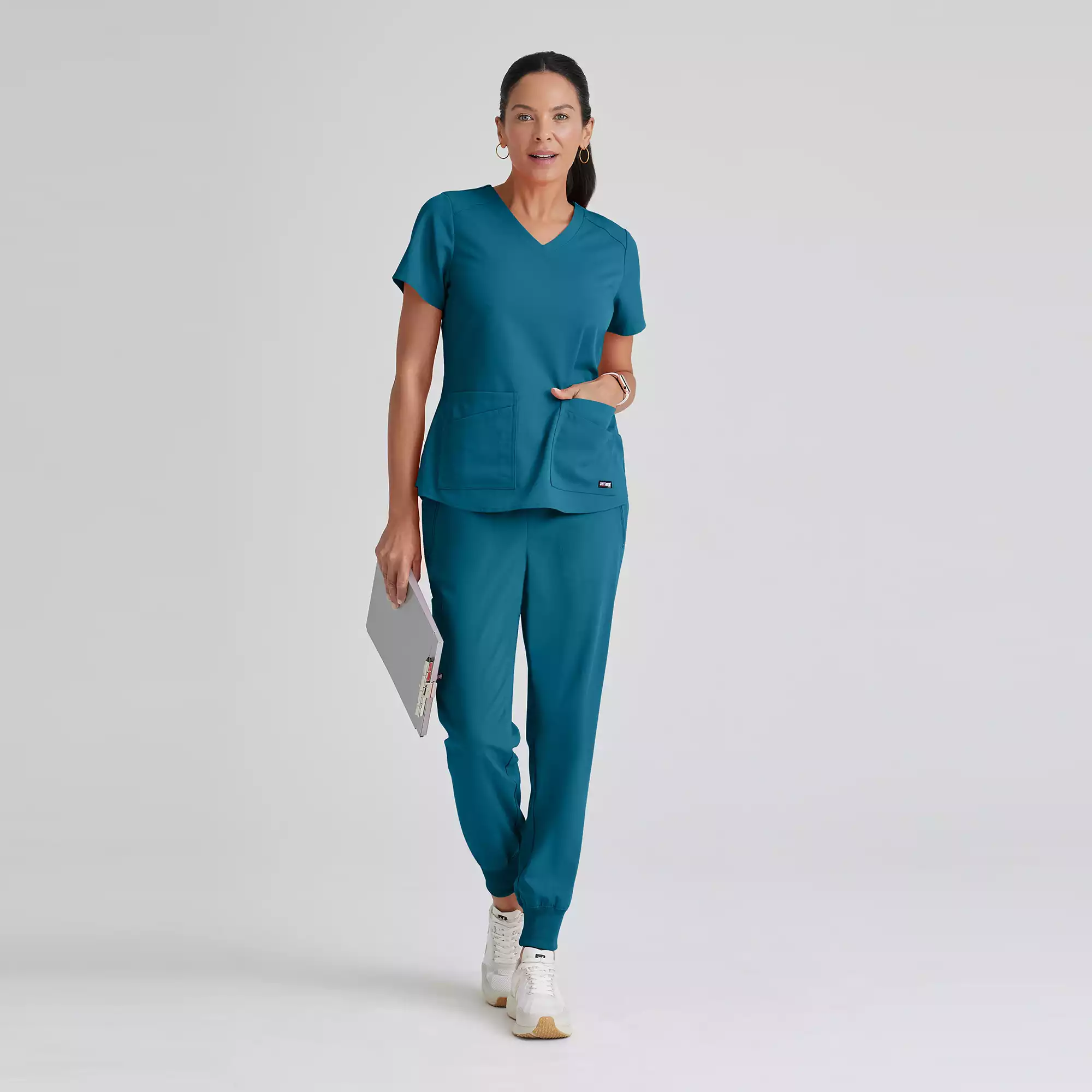 Greys-Anatomy-Spandex-Stretch-Emma-Top-4-Pocket-Scrub-Top-GRST011-Bahama-04.webp