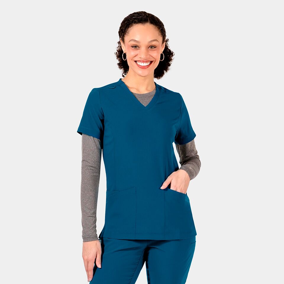 Epic-by-IRG_4801-WomensV-NeckTop-CaribbeanBlue-CRB-01-IRG-Scrubs