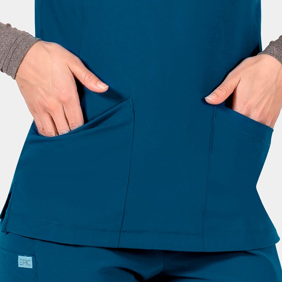 Epic-by-IRG_4801-WomensV-NeckTop-CaribbeanBlue-CRB-04-IRG-Scrubs
