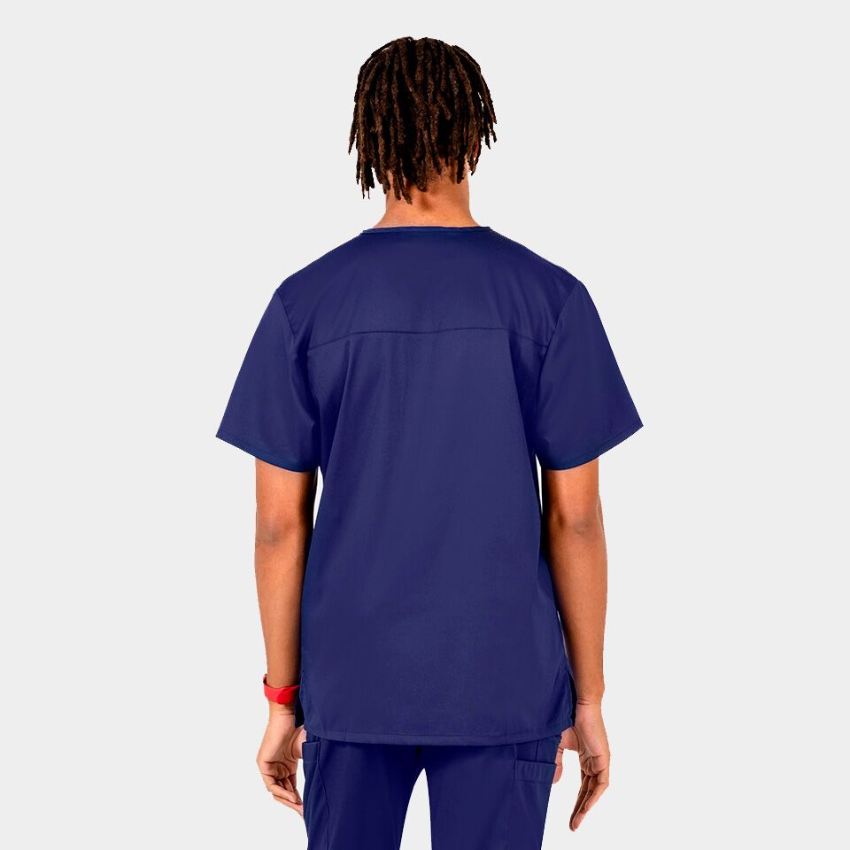Men's Mesh Panel V-Neck Top | 2851 2 Men's Mesh Panel V-Neck Top - Navy Blue