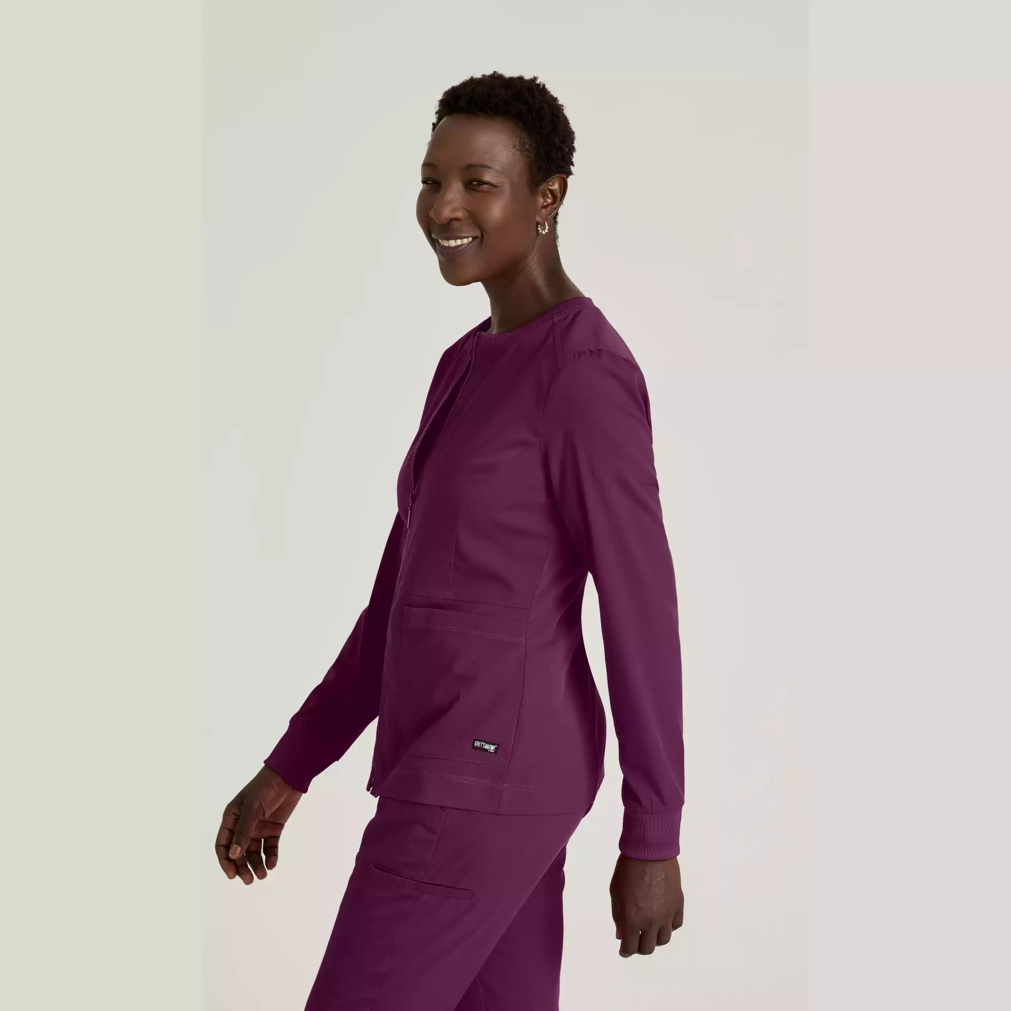 Grey's Anatomy Spandex Stretch Millie Jacket-3 Pocket Zip Jacket | GRSW017 2 Grey's Anatomy Spandex Stretch Millie Jacket-3 Pocket Zip Jacket | GRSW017 - Image 2