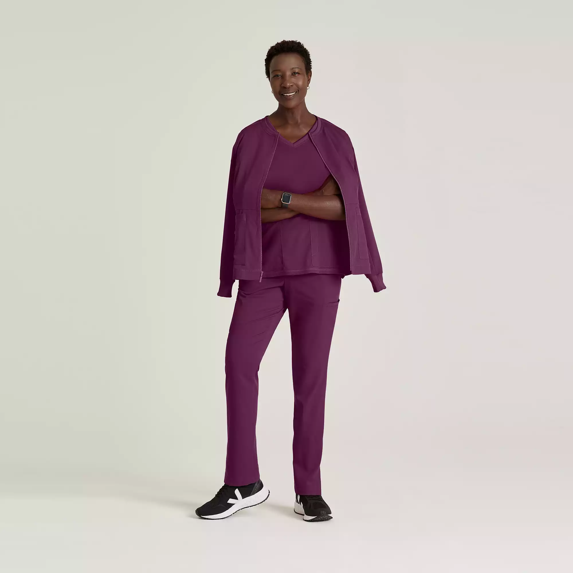 Grey's Anatomy Spandex Stretch Millie Jacket-3 Pocket Zip Jacket | GRSW017 5 Grey's Anatomy Spandex Stretch Millie Jacket-3 Pocket Zip Jacket | GRSW017 - Image 5